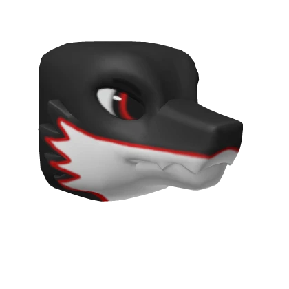 Red & Black Furred Dragon Head