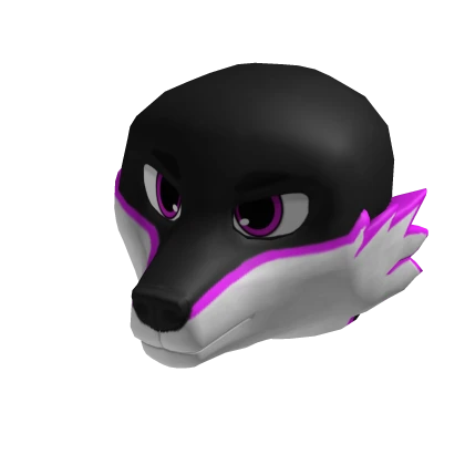 Black & Purple Wolf Head