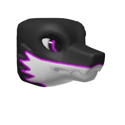 Purple & Black Furred Dragon Head