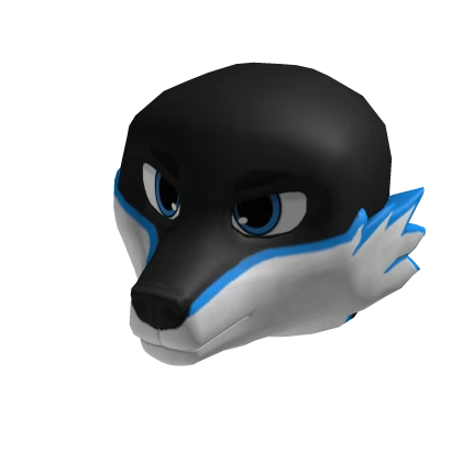 Black & Blue Wolf Head