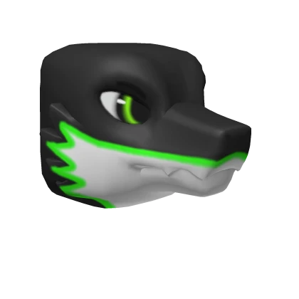 Toxic Furred Gamer Dragon Head