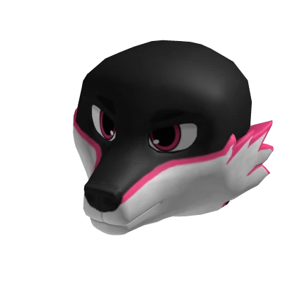 Black & Pink Wolf Head