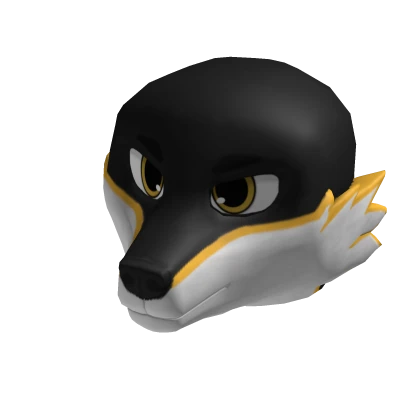 Black & Yellow Wolf Head