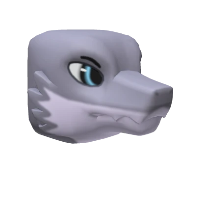 Light Grey Furred Dragon Head