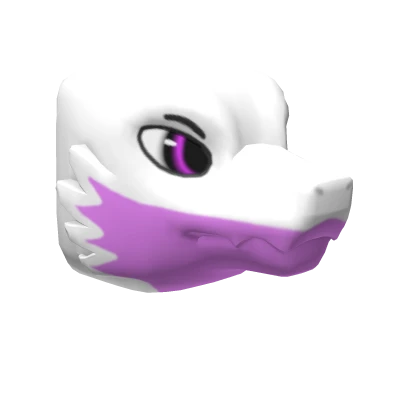 White & Purple Furred Dragon Head