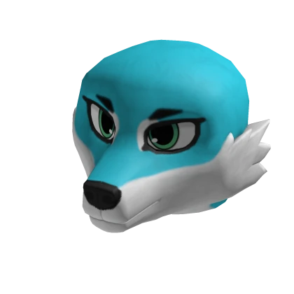 Cyan Wolf Head