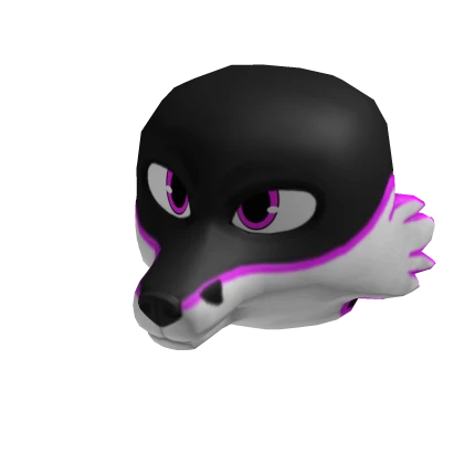 Black & Purple Fox Head