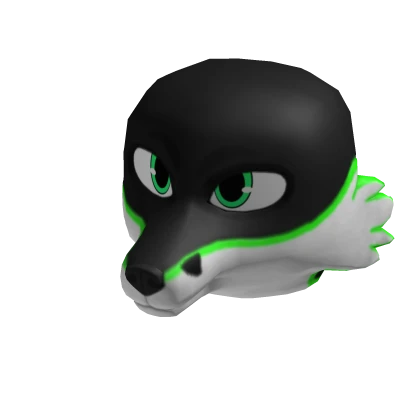 Black & Green Fox Head