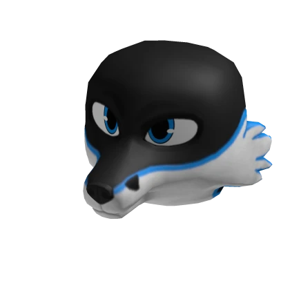 Black & Blue Fox Head