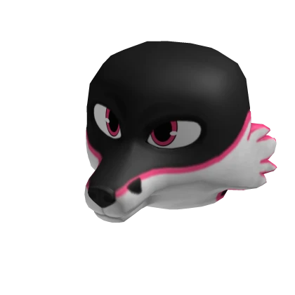 Black & Pink Fox Head