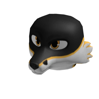 Black & Yellow Fox Head