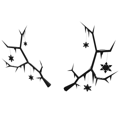 Black Frozen  Snow Antlers