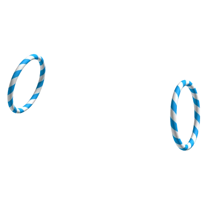 Blue Candycane Hoop Earrings