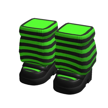 Scene Platform Shoes w/ Striped Green Leg Warmers