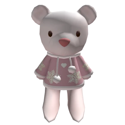 Oversized Christmas Polar Teddy Pink