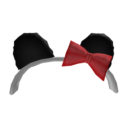 Panda Ears Headband Red