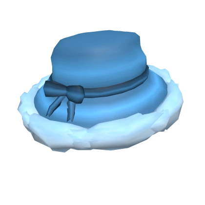 Blue Winter Fluff Hat w/ Ribbons