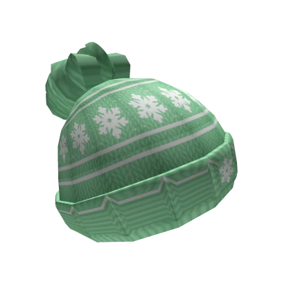 Mint Green Christmas Snow Beanie