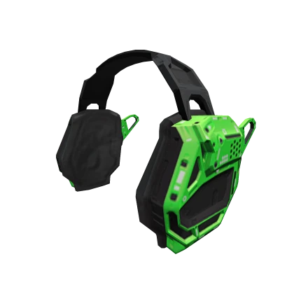 Green Mecha Gamer Headphones