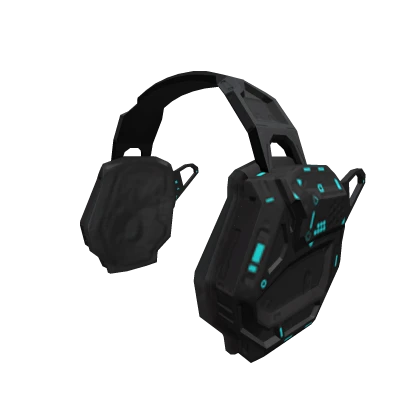 Black/Cyan Mecha Gamer Headphones