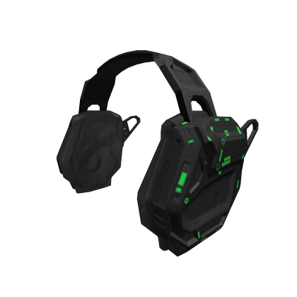 Black/Green Mecha Gamer Headphones