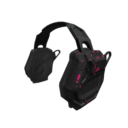 Black/Pink Mecha Gamer Headphones