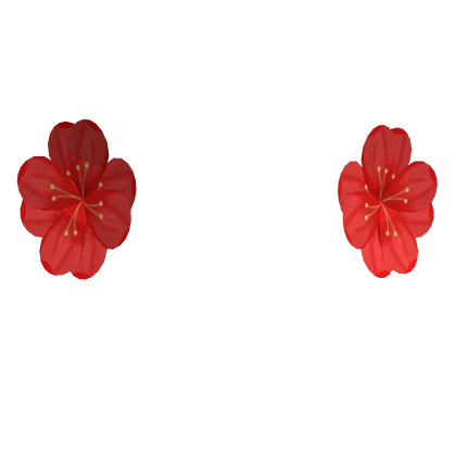 Red Flowers On Cheek