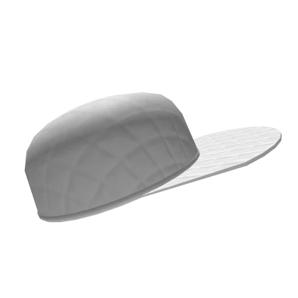 White Tilted Flat Brim Baseball Hat