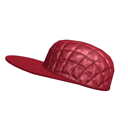 Red Tilted Flat Brim Baseball Hat