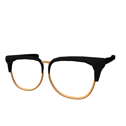 Black Golden Square Rimmed Glasses