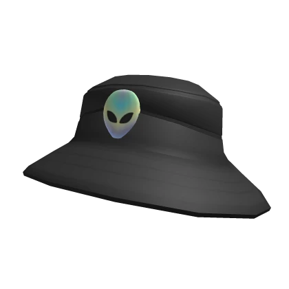 Holographic Alien Trendy Hat Black