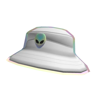 Holographic Alien Trendy Hat Outlined