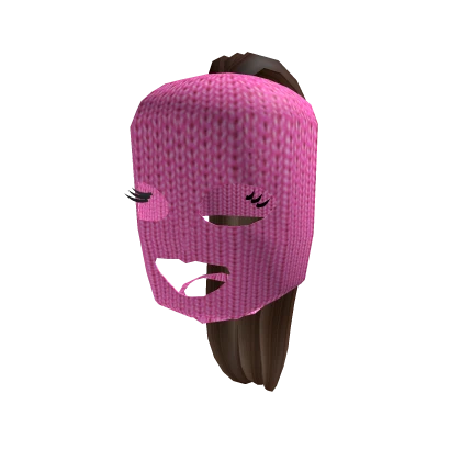 Pink Ski Mask and Brown Pony