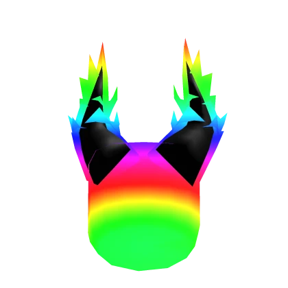 Rainbow Flaming Demon Horns