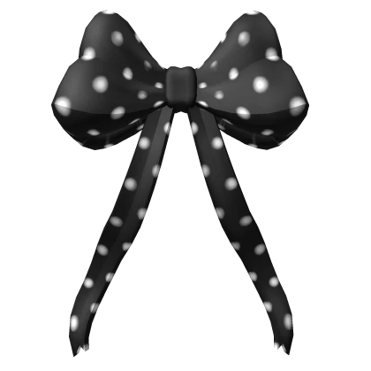 Dark Polka Flowy Bow