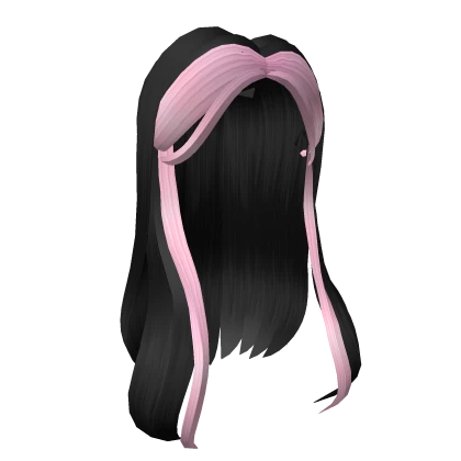 Casual aesthetic hair in black and pink