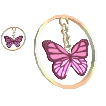 Gold Pink Butterfly Hoops