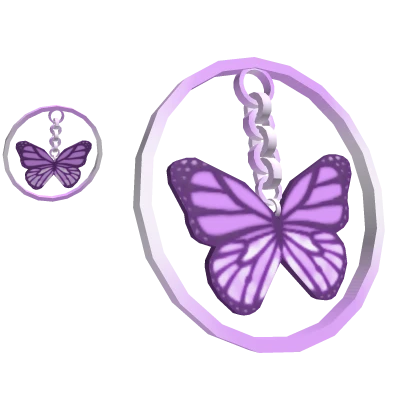 Purple Butterfly Hoop Earrings