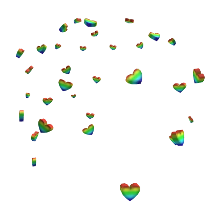 Rainbow Candy Heart Confetti