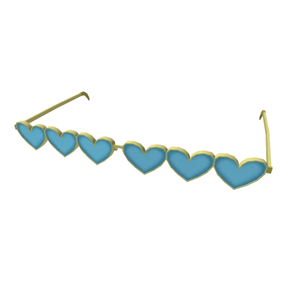 Aesthetic Heart Sunglasses: Blue & Gold