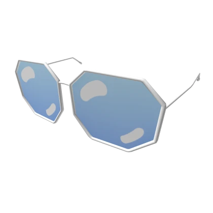 Pastel Blue Octagon Glasses