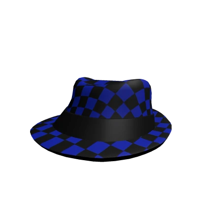 Blue Checker Fedora