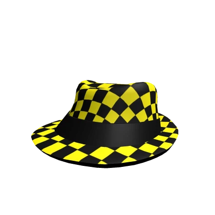 Yellow Checker Fedora