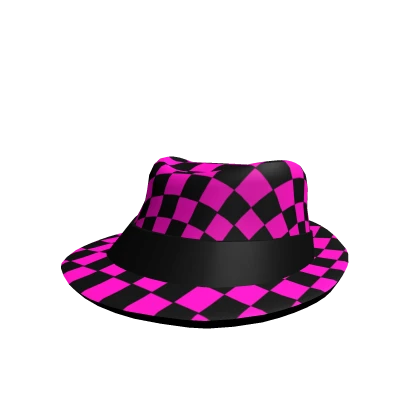 Pink Checker Fedora