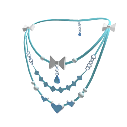 Layered Bow & Hearts Necklace