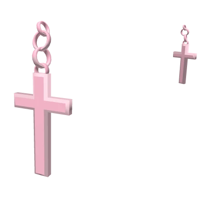 Pink Cross Earrings