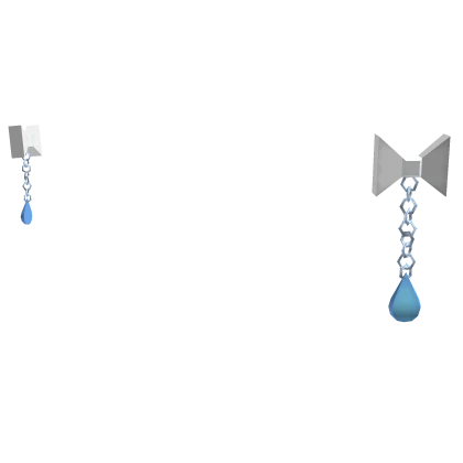 Blue Dangling Bow Earrings