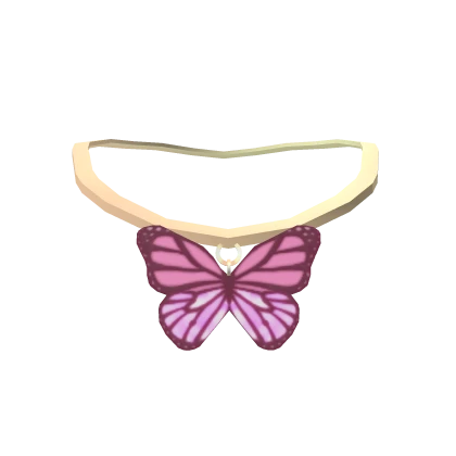 Gold Pink Butterfly Necklace