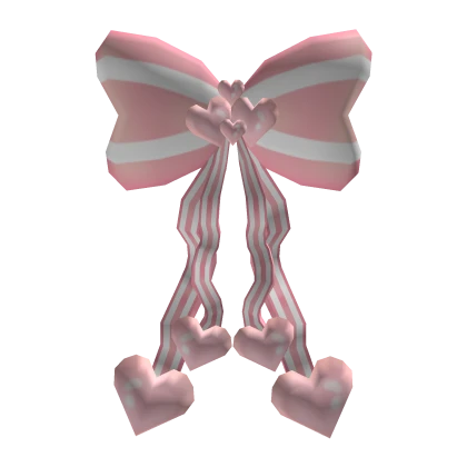 Pink Heart Back Ribbon