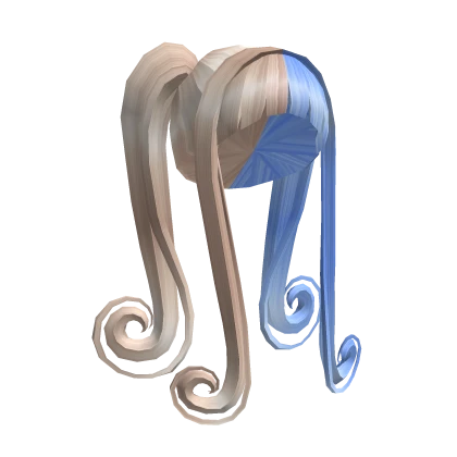 Swirly Split Pigtails Blonde n Blue